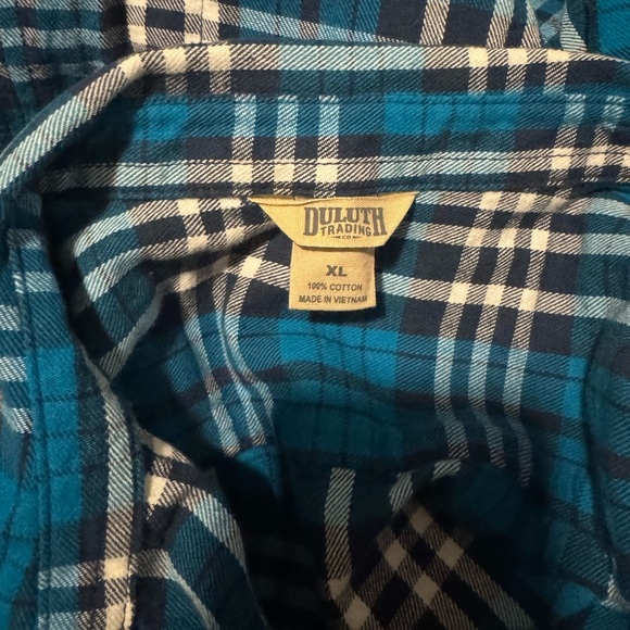 Duluth Trading Co Blue Plaid Button Down Shirt - Picture 4 of 4